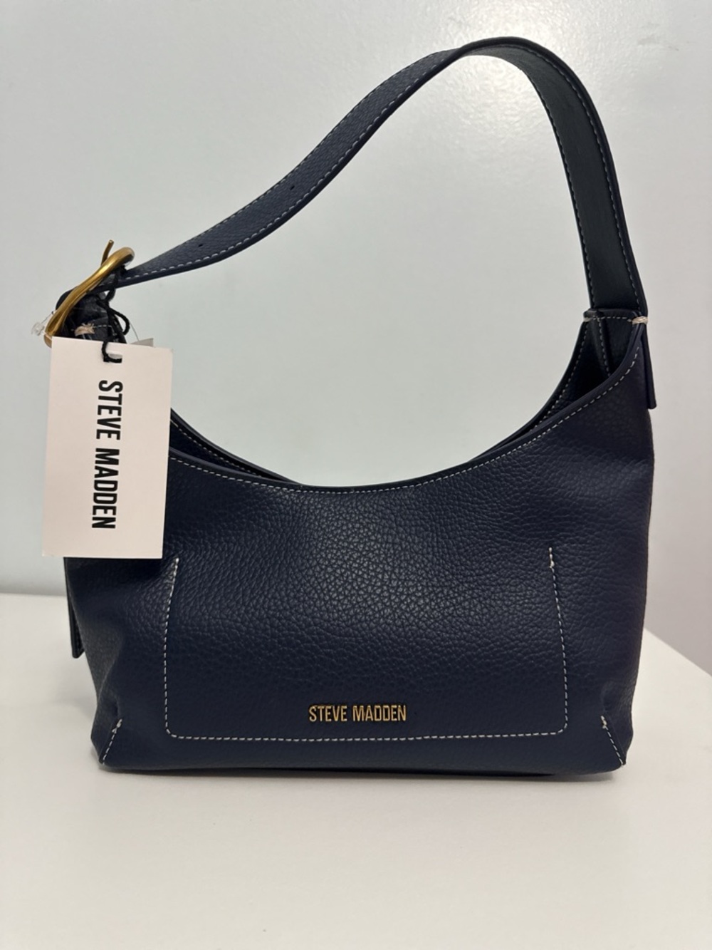 Steve Madden Navy  Leather Shoulder Purse